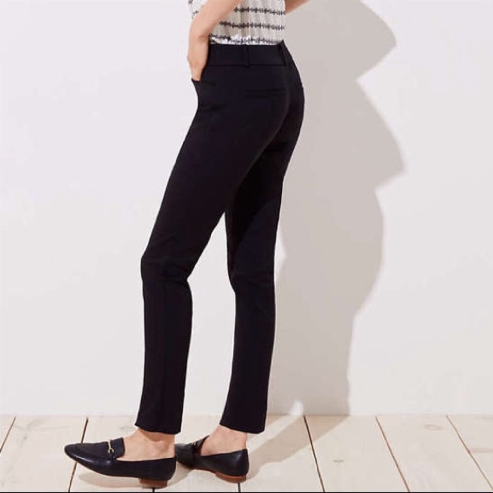 Theory Black Izelle B Slim Leg Tapered Pants